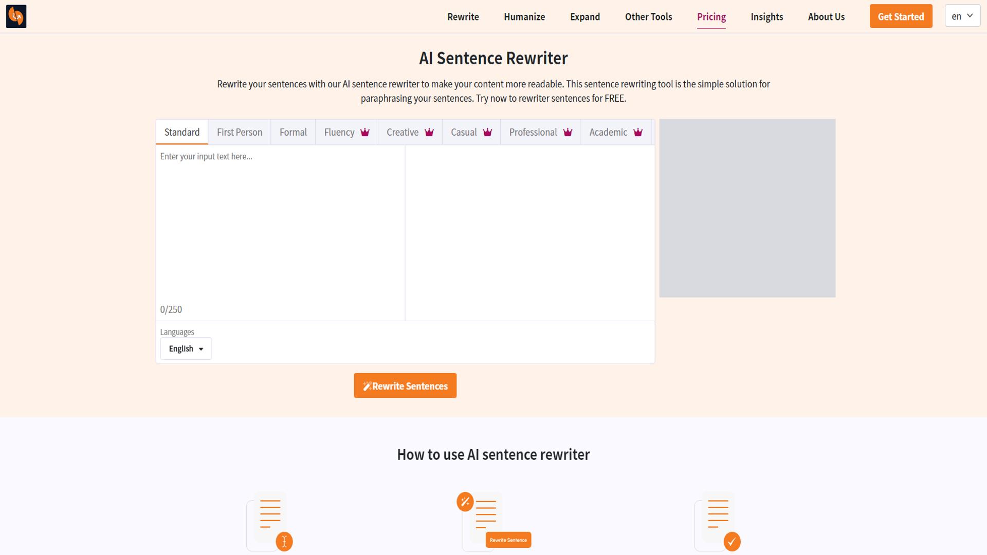 AI Sentence Rewriter