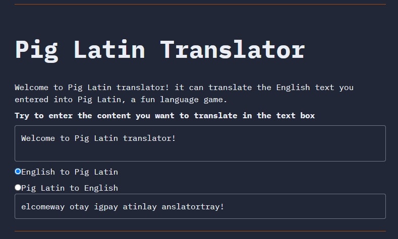 Pig Latin 翻译器 封面