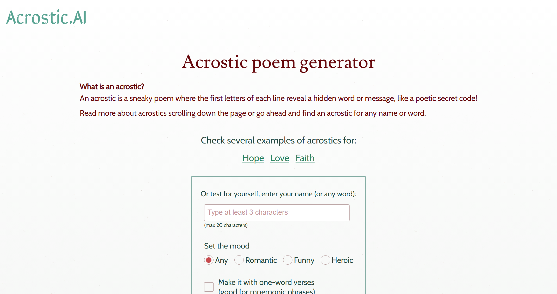 Acrostic.AI